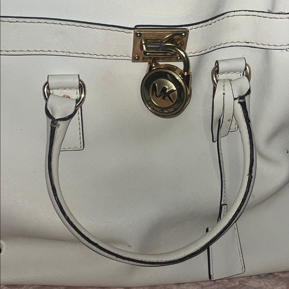 Michael Kors Handbags - Michael Kors Cream Satchel with Gold Accents